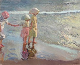 The three sisters on the beach, 1908.