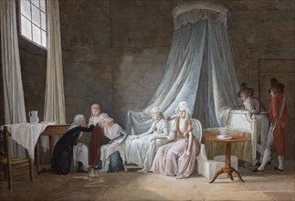Madame Royale healed by Brunier on January 24th 1793. The royal family at the Temple Prison.
