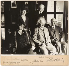 Albert and Elsa Einstein, John and Lora Baer and Arthur H. Fleming, Pasadena, 1 January 1931, 1931.