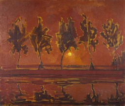 Trees on the Gein with moon rising, 1907.
