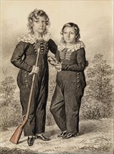 Portrait of Alexander and Alexei Dondukov-Korsakov, End of 1820s-Early 1830s.