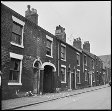 Abandoned houses in a terraced street, Stoke-on-Trent, 1965-1968