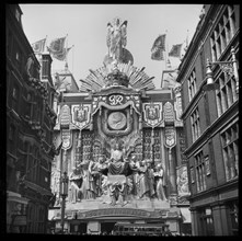 Selfridges, Oxford Street, London, decorated to mark the coronation of King George VI, 1937