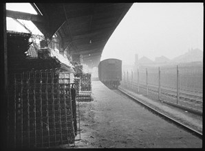 Railway platform, Wear Flint Glass Works, Alfred Street, Millfield, Sunderland, 1961