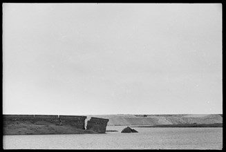 Partially collapsed sea defences, Hodbarrow Iron Mine, near Millom, Cumbria, c1968-c1980