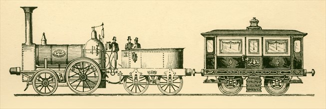 Locomotive and Royal Saloon, London and Birmingham Railway, 1843', 1930.