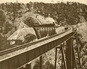 Train Passing Over Viaduct, Mount Lofty Range, South Australia', 1930.