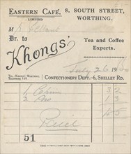 Cafe receipt, 1950.