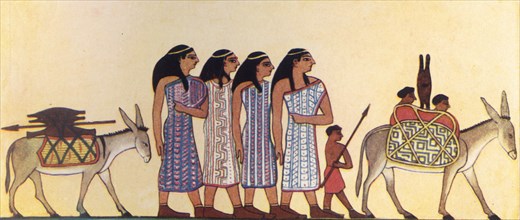 How An Ancient Egyptian Painted The Coming Of The Israelites Into Egypt', c1930.