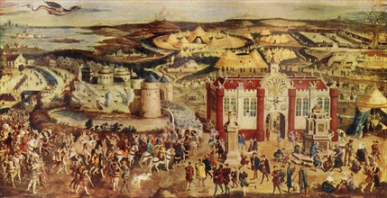 King Henry VIII. Meeting...Francis at the...Field of the Cloth of Gold', 1520, (c1930).