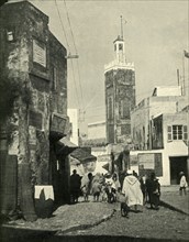 Street Scene in Tangier, Showing Mosque', 1902.