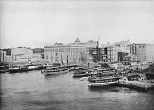 Harbour Ferry Boats at Circular Quay, c1900.