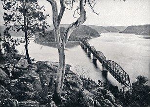 The Hawkesbury River and Bridge, c1900.