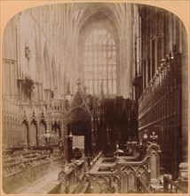 Interior of Westminster Abbey, London, England', 1896.