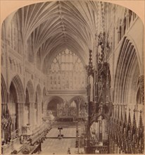 The Choir from the western end, Cathedral, Exeter, England', 1900.
