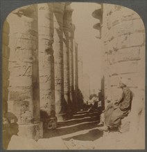 The famous colonnade of the great Hypostyle Hall in the Temple of Karnak, Thebes, Egypt', 1897.