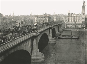 London Bridge looking North, 1895.