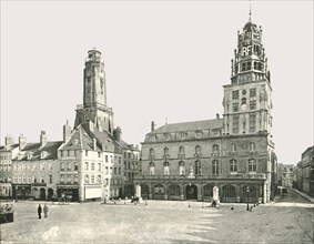 The Watch Tower and Hotel De Ville, Calais, France, 1895.