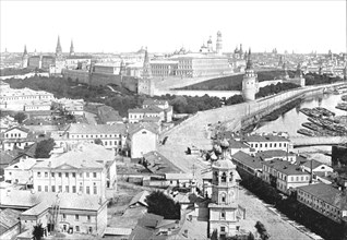View of the city and the Kremlin, Moscow, Russia, 1895.