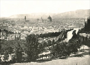 Panorama of the city of Florence, Italy, 1895.