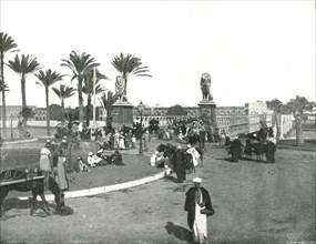 The Kasr-el-nil Bridge, Cairo, Egypt, 1895.