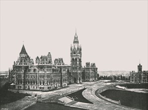 The Canadian Houses of Parliament, Ottawa, Canada, 1895.