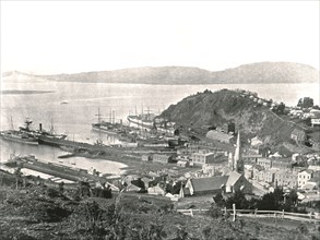 The town and the harbour, Port Chalmers, New Zealand, 1895.