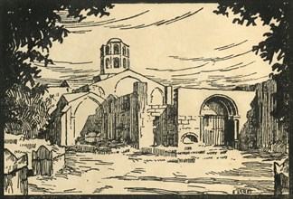 Les Alyscamps, Chapelle Shonorat - The Alyscamps. and the Chapel St-Honorat', c1920s.
