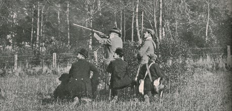 The King shooting over Sandringham preserves', 1900s, (1910).