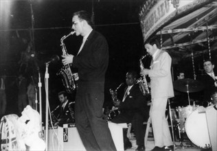 John Dankworth Big Band, with Peter King, Beaulieu Jazz Festival, Hampshire, 1960.