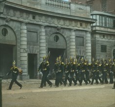 Changing the Guard at the Palace, Stockholm, Sweden, late 19th-early 20th century.