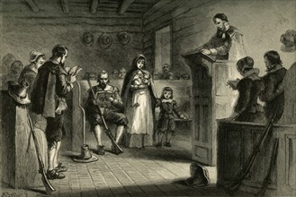 Public Worship at Plymouth by the Pilgrims', (1877).