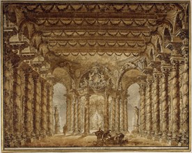 Stage design for the opera Armide by Jean-Baptiste Lully, 1760.