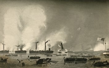 Attack Upon Roanoke Island - Landing of the Troops', (1878).