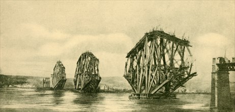 The Forth Bridge in Course of Construction', c1930.