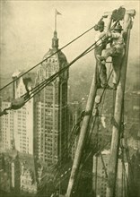 Crane Men at Work on a New York Skyscraper', c1930.