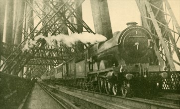 An Express Train Crossing the Forth Bridge', c1930.