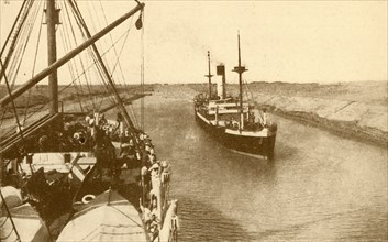 Steamers Passing in the Suez Canal', c1930.