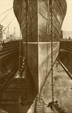 The "Mauretania" in Dry Dock', c1930.