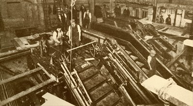 Constructing Escalators at the Bank Station, London', c1930.