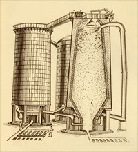 A Set of Modern Blast Furnaces Shown in Section', c1930.