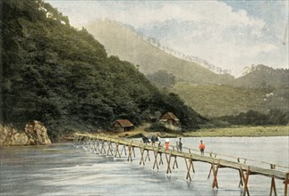 Passerelle Sur La Riviere D'Arakawa', (Footbridge over the Arakawa River), 1900.