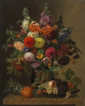 Still life with Flowers and fruits, 1836.