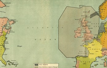 Map To Illustrate the German Submarine Blockade and the British Minefields...', 1919.