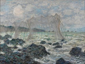 Fishing nets at Pourville, 1882.