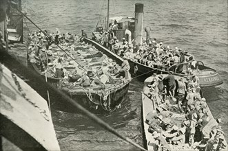 How the Wounded Were Conveyed to the Hospital Ships', (1919).