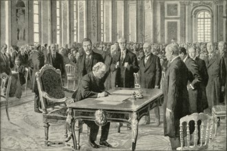The Prime Minister of Great Britain Signing the Peace Treaty', 1919.