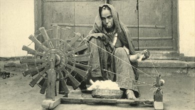 Female Spinning, Jaipur'.