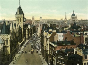 View from St. Clement Danes Showing Law Courts', c1900s.