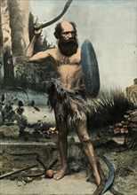 Indigene Australien Arme Du Boumerang', (Aborigine armed with a Boomerang), 1900.
